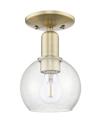 Innovations - 716-1C-AB-G124-6 - One Light Semi-Flush Mount - Arcadia - Antique Brass