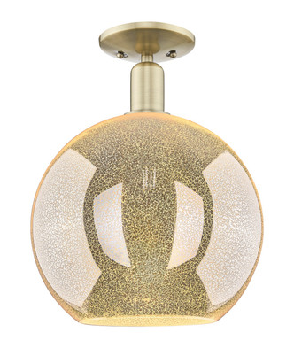 Innovations - 716-1C-AB-G128-12 - One Light Semi-Flush Mount - Arcadia - Antique Brass