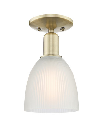 Innovations - 716-1C-AB-G381 - One Light Semi-Flush Mount - Arcadia - Antique Brass