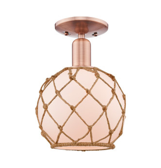 Innovations - 716-1C-AC-G121-8RB - One Light Semi-Flush Mount - Arcadia - Antique Copper