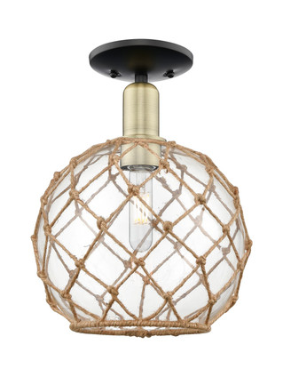 Innovations - 716-1C-BAB-G122-10RB - One Light Semi-Flush Mount - Arcadia - Black Antique Brass