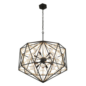 Varaluz - 353P10MBFG - Ten Light Pendant - Marcia - Matte Black/French Gold