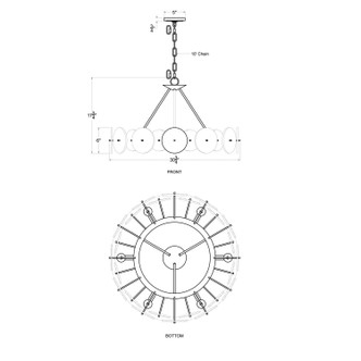 Cosmos Six Light Chandelier (370C06HG)