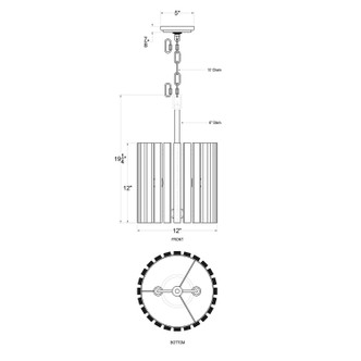 Suratto Two Light Pendant (387P02MBW)