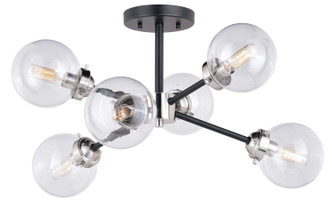 Vaxcel - C0132 - Six Light Semi Flush Mount - Orbit - Satin Nickel/Oil Rubbed Bronze