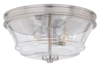Vaxcel - C0134 - Two Light Flush Mount - Toledo - Satin Nickel