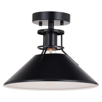 Vaxcel - C0270 - One Light Semi-Flush Mount - Canton - Black/Matte White