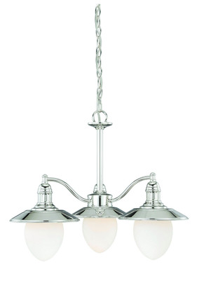 Vaxcel - H0047 - Three Light Chandelier - Marina Bay - Polished Nickel