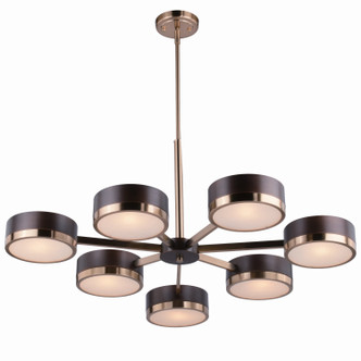 Vaxcel - H0219 - Seven Light Chandelier - Madison - Architectural Bronze/Natural Brass