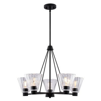 Vaxcel - H0309 - Five Light Chandelier - Dalton - Matte Black