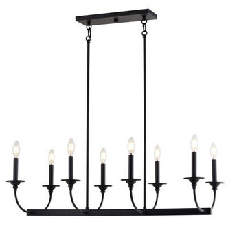 Vaxcel - H0315 - Eight Light Linear Chandelier - Durham - Matte Black