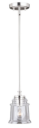Vaxcel - P0210 - One Light Mini Pendant - Toledo - Satin Nickel