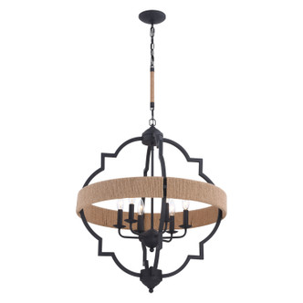 Vaxcel - P0309 - Six Light Pendant - Beaumont - Textured Gray