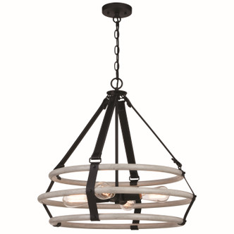 Vaxcel - P0371 - Four Light Pendant - Taylor - Textured Black/Ash Gray