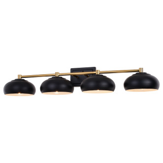 Vaxcel - W0387 - Four Light Vanity - Belmont - Matte Black/Satin Brass