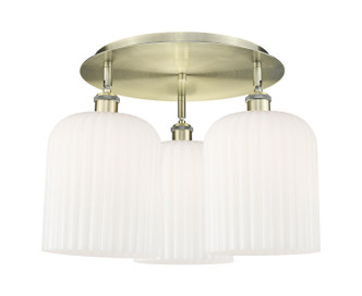 Innovations - 516-3C-AB-G559-8GWH - Three Light Semi-Flush Mount - Ballston - Antique Brass
