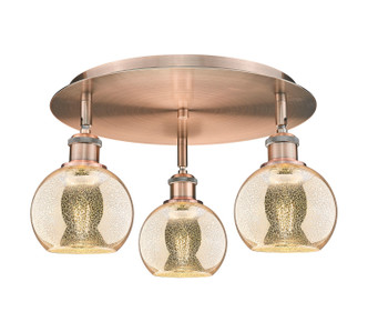 Innovations - 516-3C-AC-G128-6 - Three Light Semi-Flush Mount - Ballston - Antique Copper