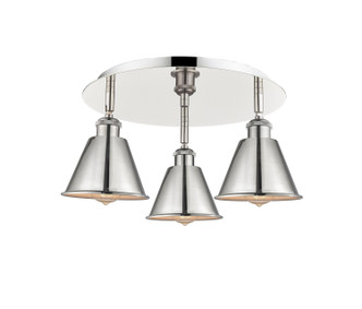 Innovations - 516-3C-PN-M8-PN - Three Light Semi-Flush Mount - Ballston - Polished Nickel