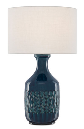 Currey and Company - 6000-0515 - One Light Table Lamp - Samba Collection - Ocean Blue