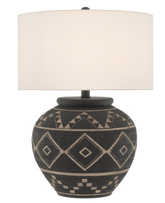 Currey and Company - 6000-0539 - One Light Table Lamp - Tattoo - Black/Latte