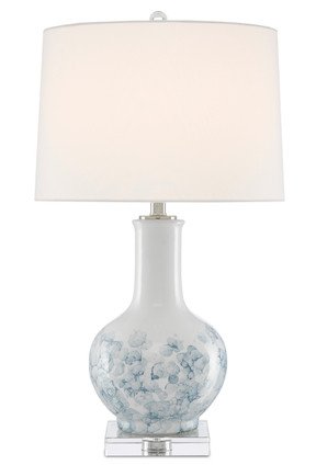Currey and Company - 6000-0581 - One Light Table Lamp - Myrtle - White/Blue/Clear