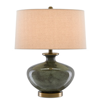 Currey and Company - 6000-0601 - One Light Table Lamp - Greenlea Gray Table Lamp - Dark Gray/Moss Green/Antique Brass