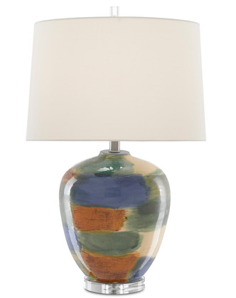 Currey and Company - 6000-0613 - One Light Table Lamp - Rainbow Table Lamp - Blue/Green/Sand/Rust/Clear