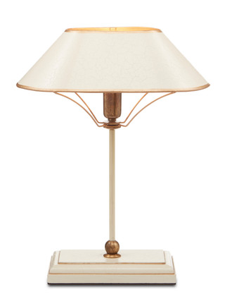 Currey and Company - 6000-0702 - One Light Table Lamp - Daphne Collection - Ivory/Antique Brass/Gold