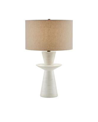 Currey and Company - 6000-0804 - One Light Table Lamp - Cantata - Off-White Distressed
