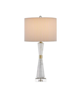 Currey and Company - 6000-0973 - One Light Table Lamp - Edelmar - White/Natural Brass/Clear
