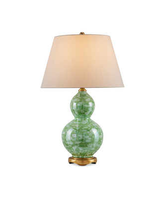 Currey and Company - 6000-0975 - One Light Table Lamp - Eau de Nil - Green/Textured Antique Gold Leaf