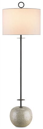 Currey and Company - 6096 - One Light Table Lamp - Atlas Console Lamp - Blacksmith/Polished Concrete