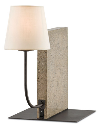 Currey and Company - 6555 - One Light Table Lamp - Oldknow Bookcase Lamp - Polished Concrete/Aged Steel