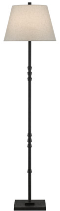 Currey and Company - 8000-0049 - One Light Floor Lamp - Lohn Collection - Molé Black