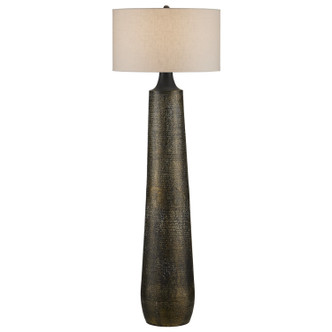 Currey and Company - 8000-0136 - One Light Floor Lamp - Brigadier Collection - Antique Brass/Black/Whitewash