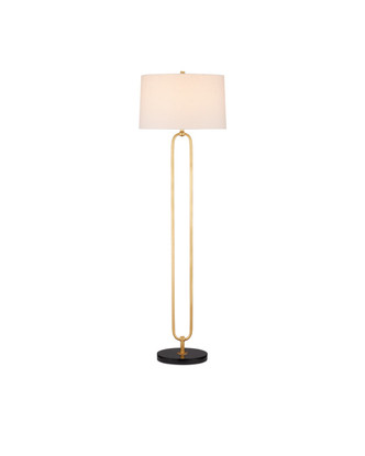Currey and Company - 8000-0144 - One Light Floor Lamp - Glossary - Contemporary Gold Leaf/Black