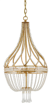 Currey and Company - 9000-0061 - Four Light Chandelier - Ingenue - Antique Gold Leaf/Clear