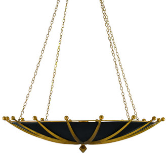 Currey and Company - 9000-0319 - Six Light Chandelier - Fontaine Black & Gold Chandelier - Antique Gold Leaf/Contemporary Gold Leaf/Satin Black