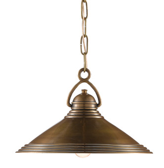 Currey and Company - 9000-0407 - One Light Pendant - Weybright Brass Pendant - Vintage Brass