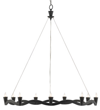 Currey and Company - 9000-0461 - Nine Light Chandelier - Serpentina Collection - Antique Black