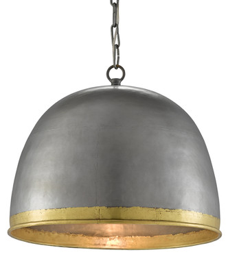 Currey and Company - 9000-0477 - One Light Pendant - Matute Pewter Pendant - Pewter/Polished Brass
