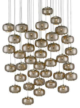 Currey and Company - 9000-0694 - 36 Light Pendant - Pepper Collection - Nickel