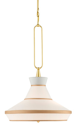 Currey and Company - 9000-0770 - Two Light Pendant - Perth Gold & White Pendant - Gold Leaf/White