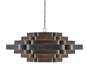 Currey and Company - 9000-0775 - Six Light Chandelier - Bailey Black Chandelier - French Black/Contemporary Gold Leaf