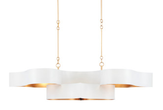 Currey and Company - 9000-0854 - Six Light Chandelier - Grand Lotus Collection - Sugar White/Contemporary Gold Leaf Currey and Company - 9000-0854 - Six Light Chandelier - Grand Lotus Collection - Sugar White/Contemporary Gold Leaf