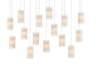 Currey and Company - 9000-0885 - 15 Light Pendant - Escenia Collection - Frosted White Currey and Company - 9000-0885 - 15 Light Pendant - Escenia Collection - Frosted White