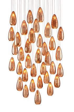Currey and Company - 9000-0908 - 36 Light Pendant - Rame - Copper/Silver