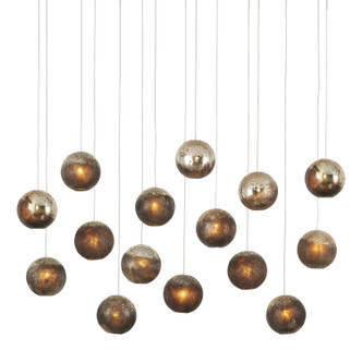 Currey and Company - 9000-1016 - 15 Light Pendant - Pathos - Charcoal/Antique Silver/Antique Gold/Silver
