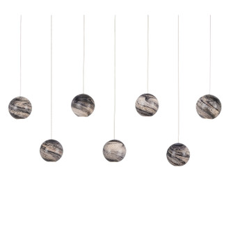 Currey and Company - 9000-1068 - Seven Light Pendant - Palatino - Earth with Speckles/Silver