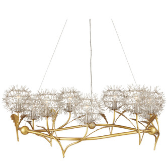 Currey and Company - 9000-1080 - Nine Light Chandelier - Dandelion Collection - Contemporary Silver Leaf/Silver/Contemporary Gold Leaf